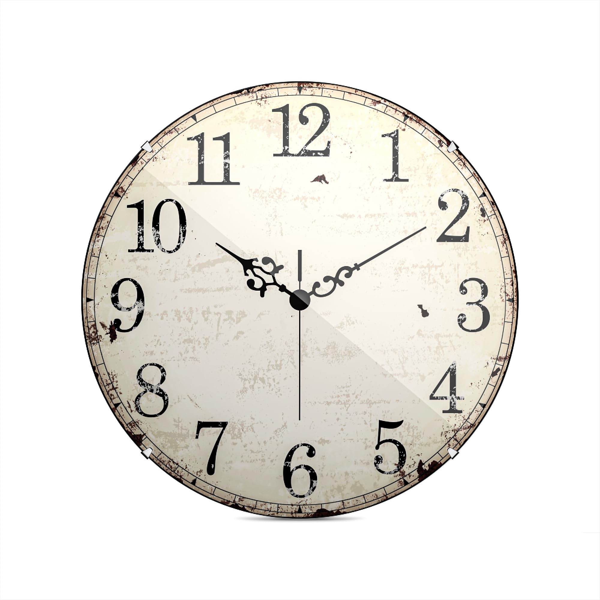 Mebus Quartz Wall Clock, Silent Movement - No Ticktack Noise, Precise Quartz Movement, Dome Glass Cover - Striking Design, Arabic Dial, Diameter: 35 cm
