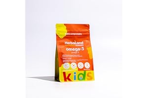 Herbaland Vegan Omega-3 Gummies For Kids - Sugar-Free & Gluten-Free, Plant-based Omega-3 From Flaxseed Oil, Omega-3 Fatty Aci