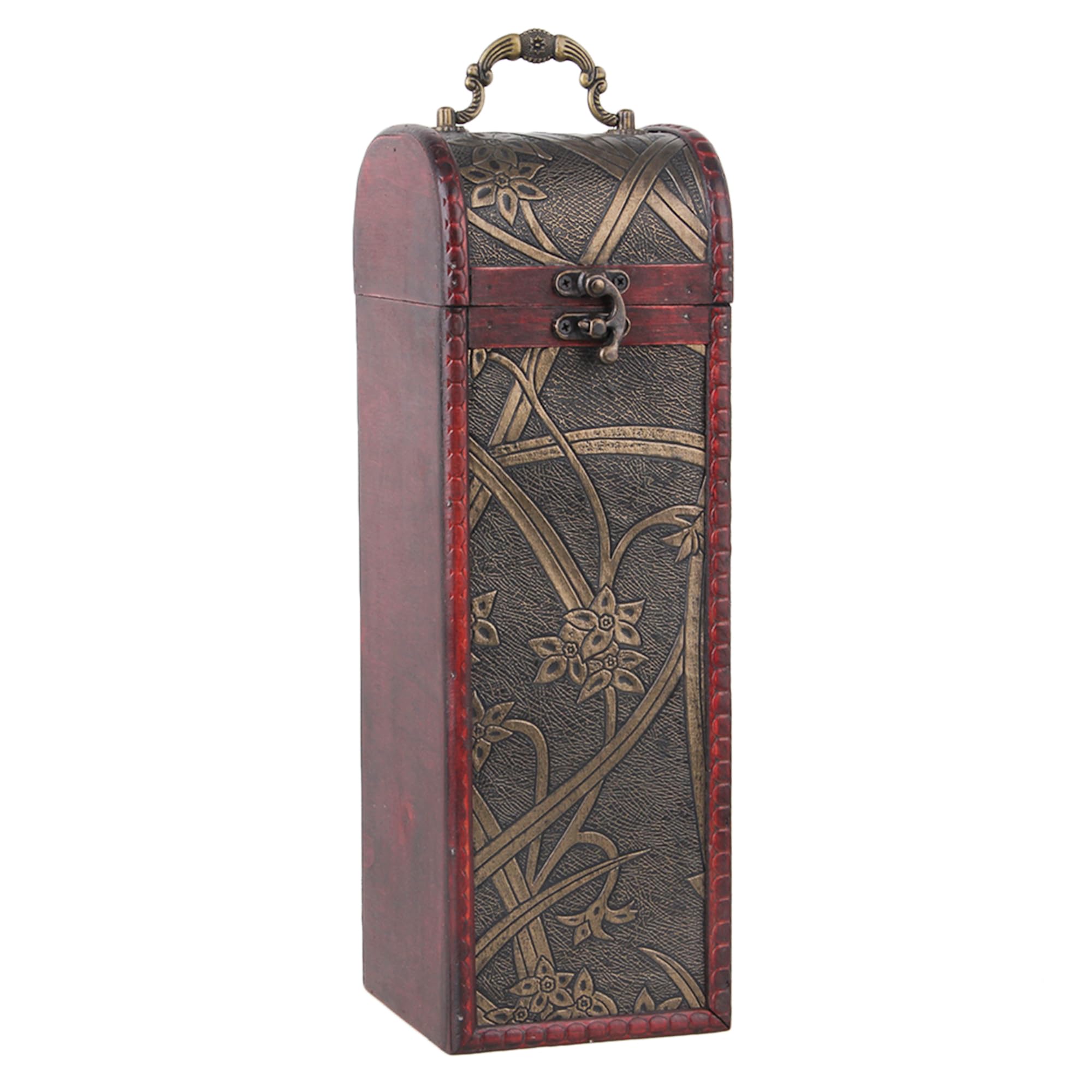SHANNOER Wooden Wine Box Gift Box Bottle Wood Storage Holder Vintage Style for Single Bottle Wine Holder Retro 32.5x10.9x10.5 cm / 12.8x4.29x4.13 inch