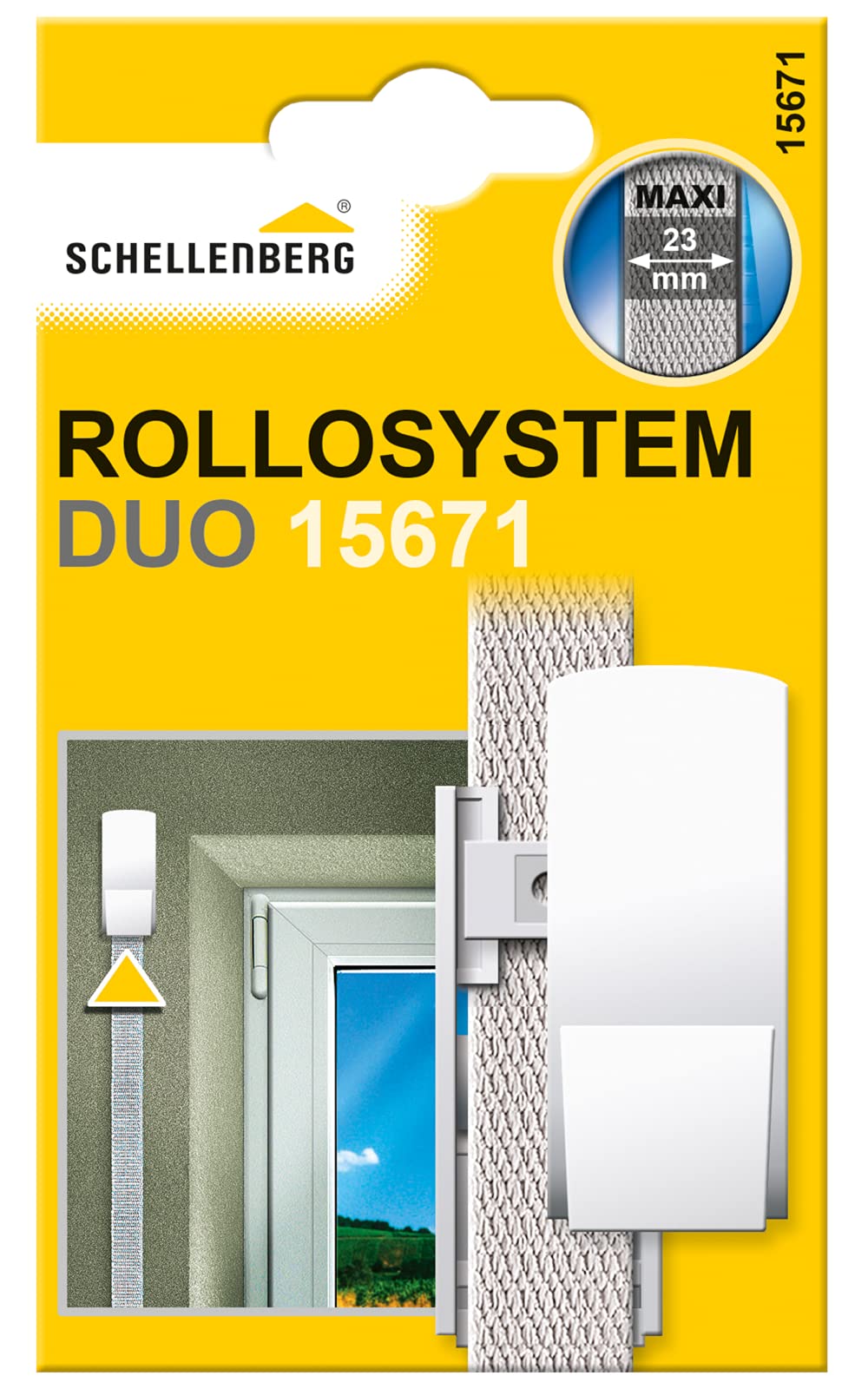 Schellenberg 15671 Guide Strap for Roller Shutter Straps with Cutting Joint, White, 15671