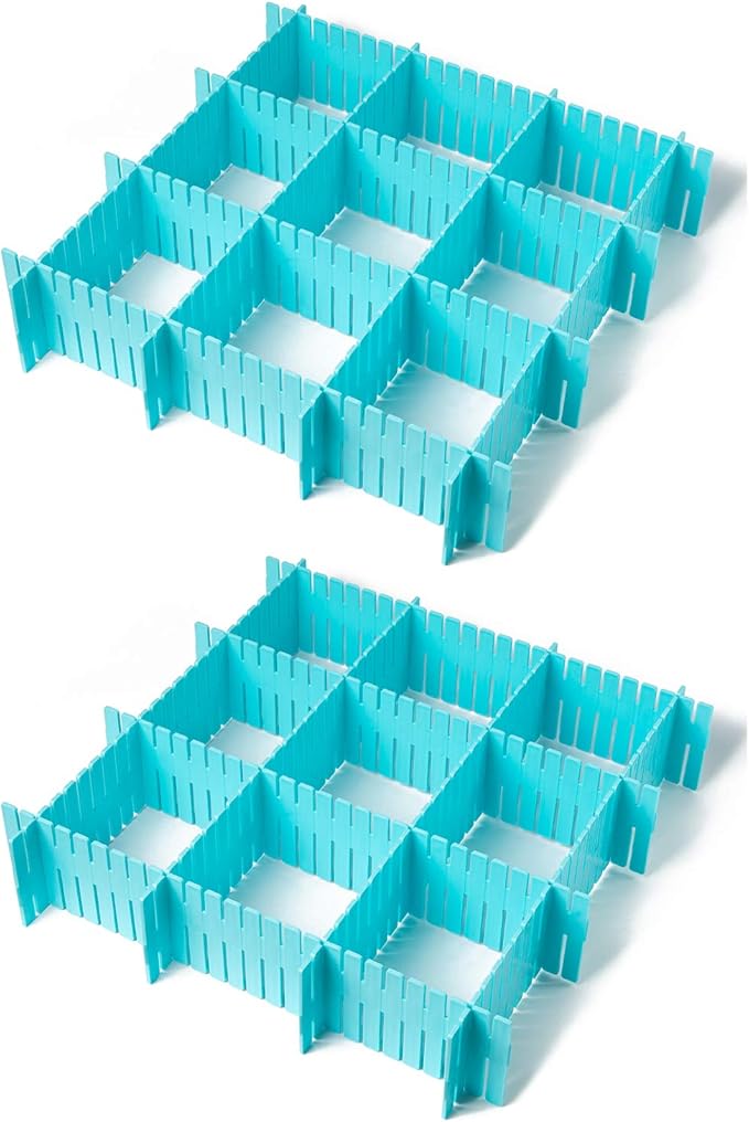 LIVEMEGREEN 16pcs Drawer Dividers Adjustable Grid Clapboard,Grid Drawer