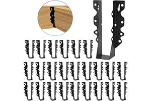 XZWMY 24PCS 2x8 Joist Hanger,Hurricane Ties,Black Powder Coating Joist Brackets for Rafters Tie Brackets…