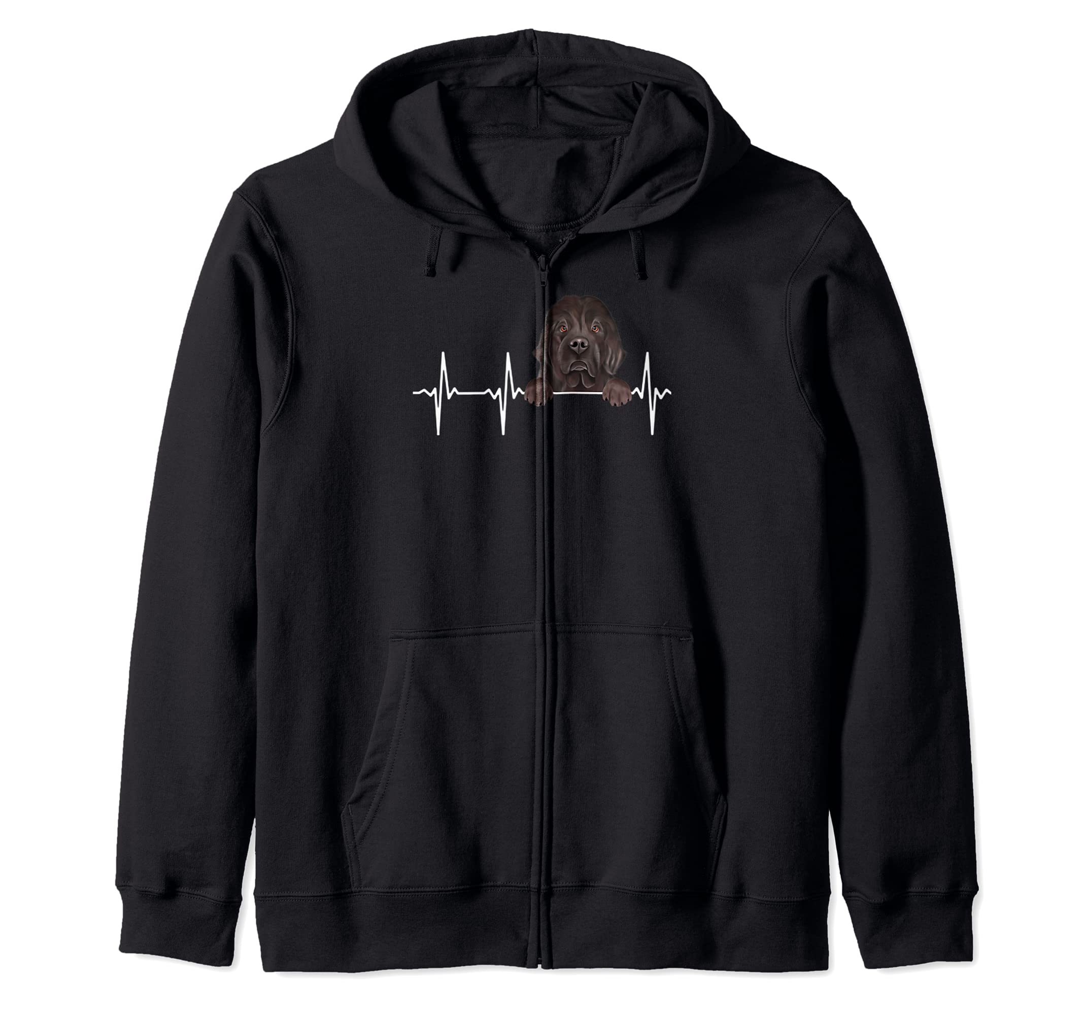 Funny Dog Heartbeat For Newfoundland Lovers Zip Hoodie