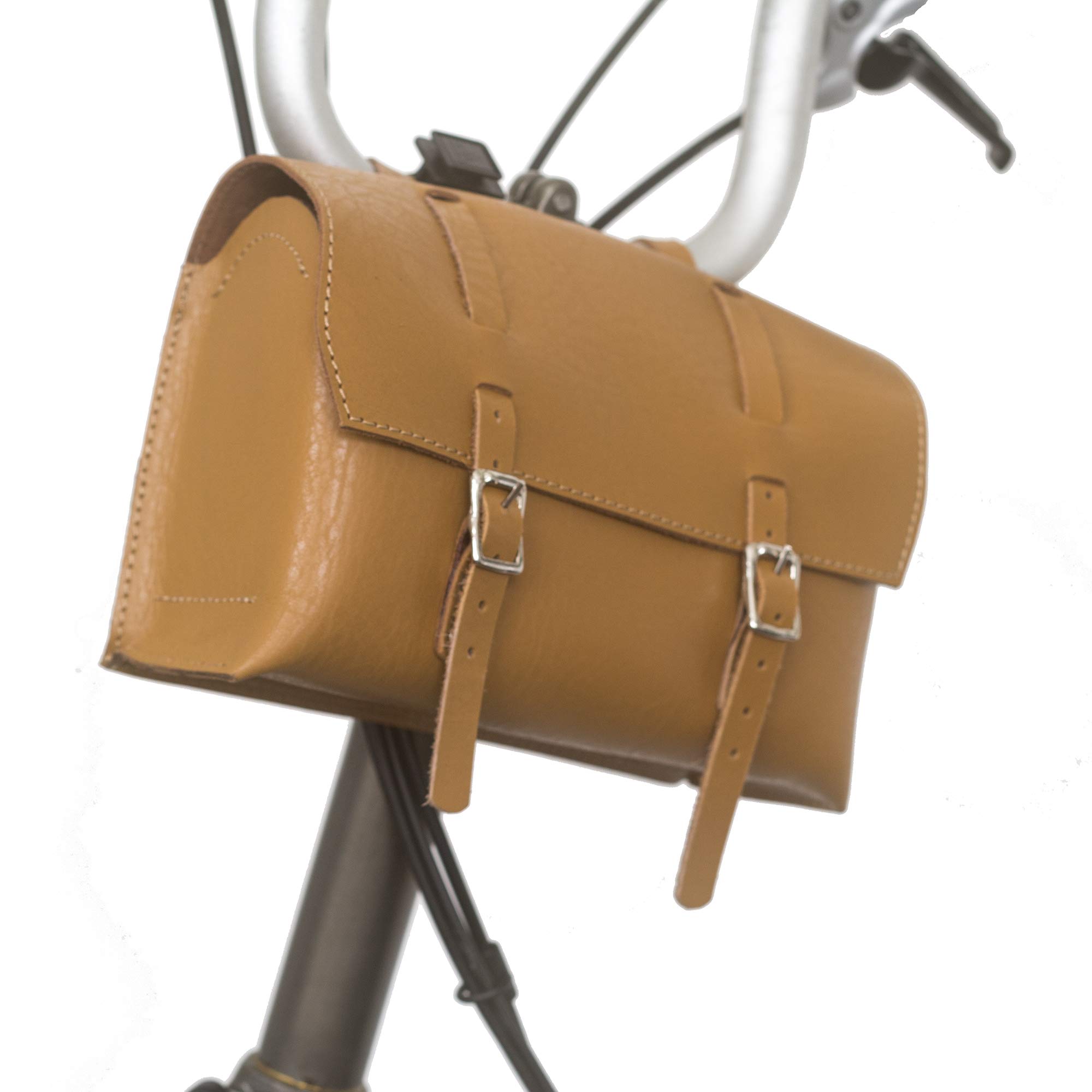 London Craftwork Leather Handlebar Saddle Bag for Brompton in Tan