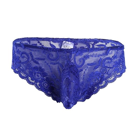 iiniim Herren Slips Low-Rise Bikini Briefs Männer Spitze Strings Tanga Dessous Unterwäsche Unterhose M L XL