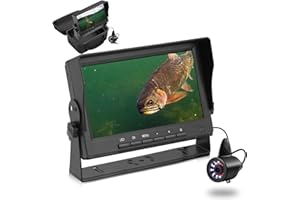 MOOCOR Underwater Fishing Camera, [2023 Upgrade] Bracket Ice Fishing Camera Underwater, Portable Video Fish Finder with 7'' Monitor, 12pcs IR & 12pcs LED Lights for Dark, Underwater Camera for Fishing