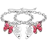 2PCS Big Sister Little Sister Heart Matching Charm Bracelet for Women Birthday Gift for Big Sis Little Sis Soul Sisters Friends Friendship present Stainless Steel Bracelet Gift for Sisters in Law
