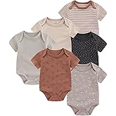 BABYSOLIS 6 Pack Unisex Baby Boy Girl Rompers 0-12months Infant Short Sleeve Bodysuits New Born Soft Cotton One-Piece Clothes