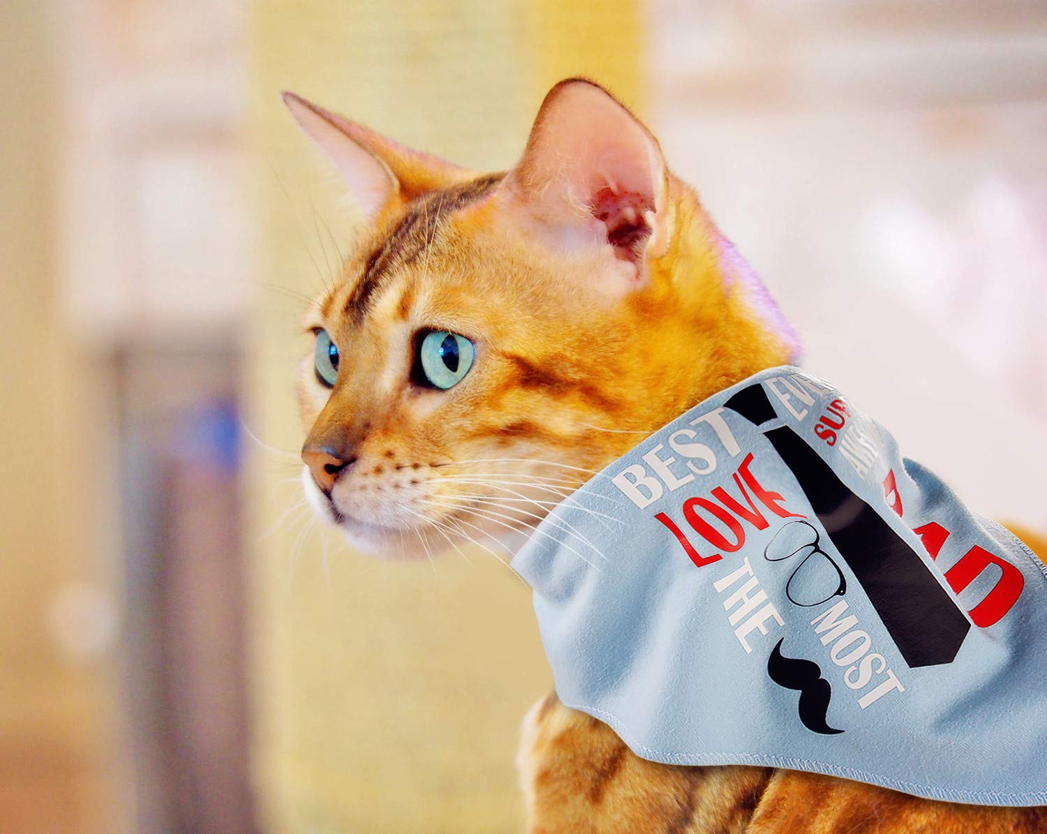 Legendog Dog Bandana Personalised Dog Bandana \'I LOVE DAD\' Theme Pet Bandana Creative Scarf Pet Bib for Medium Large Cat Dog