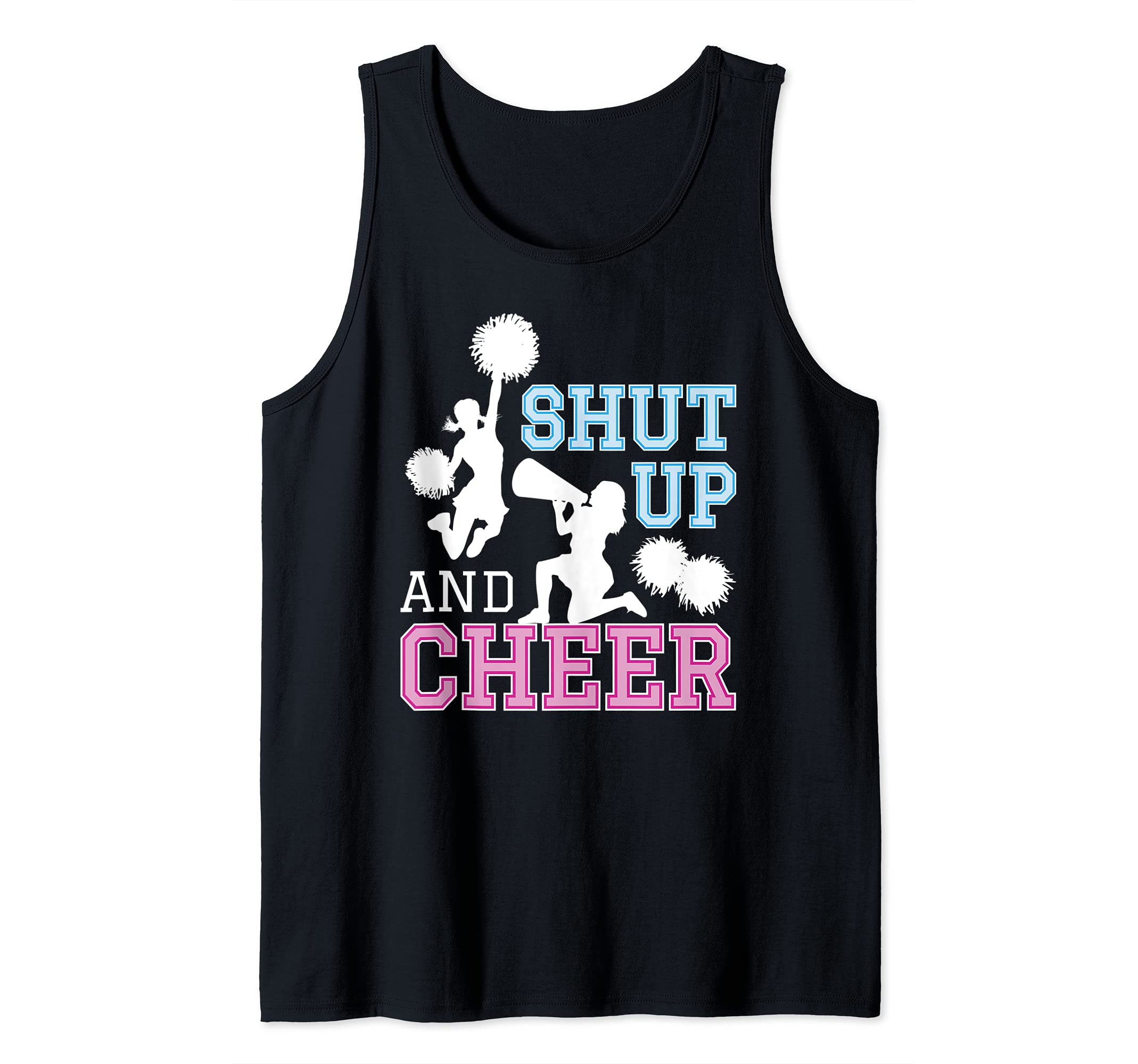 Cheerleading Shut Up And Cheer Pompoms Cheerleader Tank Top