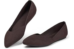 Frank Mully Womens Flat Shoes Classic Pointed Toe Flats Knitted Dress Shoes Soft Flats for Woman Comfortable Dressy