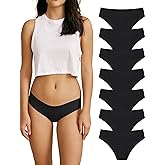 SHARICCA Women Seamless Cheeky Bikini No Show Panties Ladies Invisible Breathable Briefs Soft Stretch Underwear Multi Pack