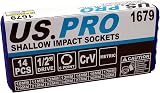 US PRO 14pc 1/2" Drive Impact Socket Set 10-32mm Shallow 6 Point Sockets view 5