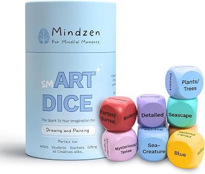 Mindzen smART DICE Drawing & Painting Game 9 Dice Creative Kit