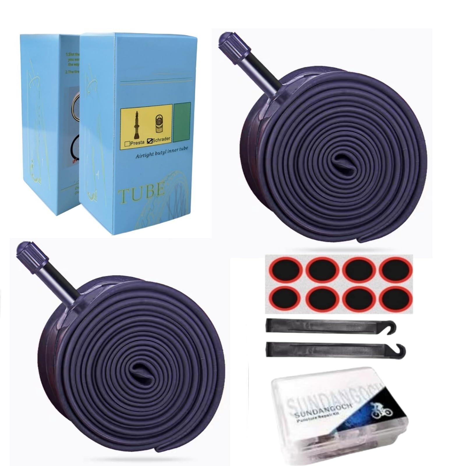 Photo 1 of 28" x 1 5/8" x 1 3/8" bike tube Bike 28" x1-3/8" 1-5/8" Bicycle Inner Tube Tire Tube 700x35/38/40/43c Size, Rubber Construction for 700c Road and Hybrid Bikes