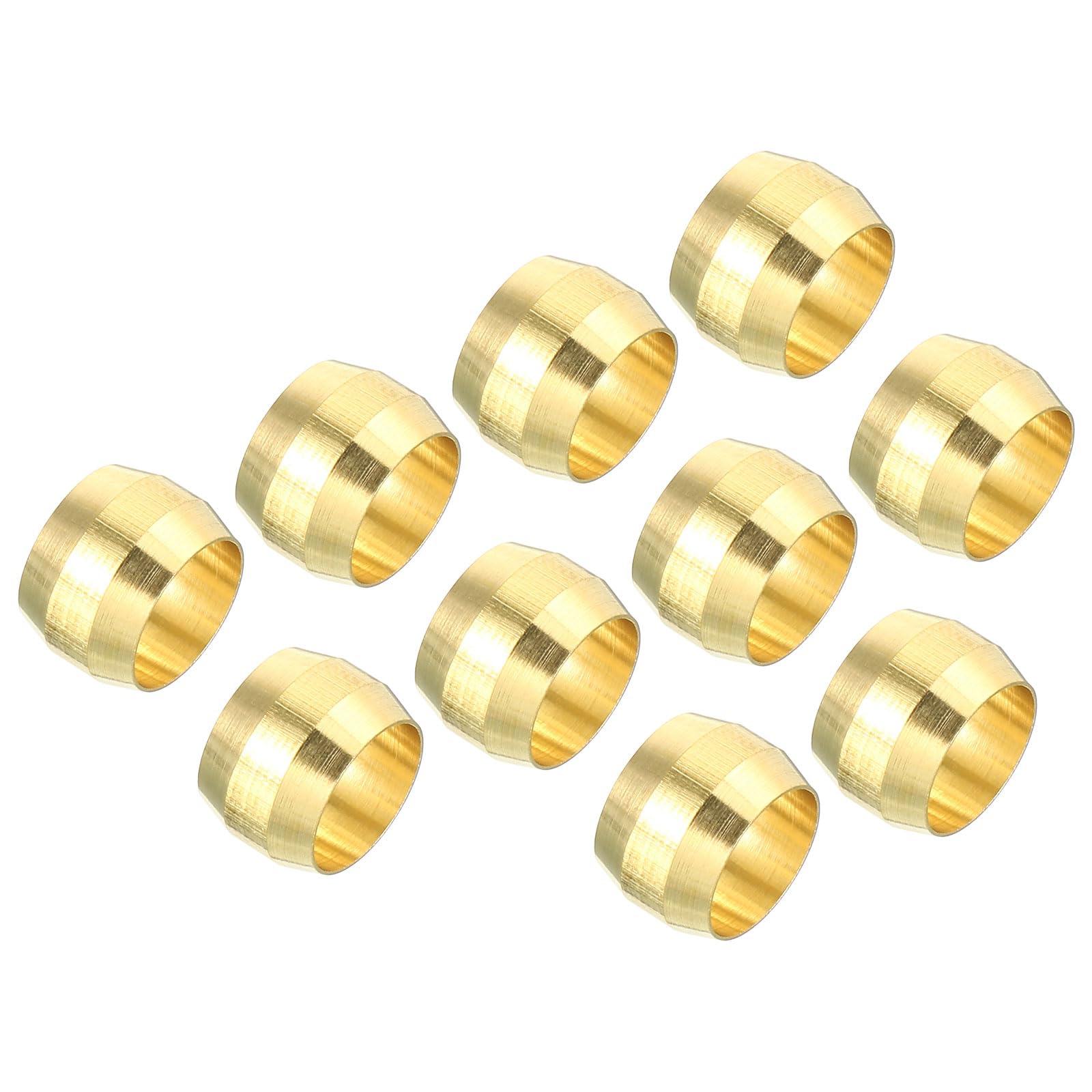 PATIKIL 5/16" Tube OD Brass Compression Sleeves Ferrules 60Pcs 8mm Brass Ferrule Fittings Brass Compression Fitting Assortment Kit