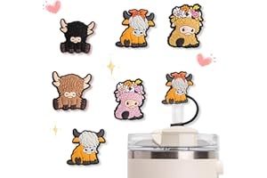 BCKTW 6pcs Highland Cow Silicone Straw Cover Straw Cover Cap For Stanley Cup Stanley Straw