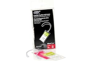 GBC UltraClear Thermal Laminating Pouches, 5 Mil, Luggage Tag Size with Loops, 2-1/2 x 4-1/4-Inch, 25 Per Pack, 6447402043