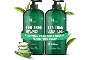 Botanic Hearth Tea Tree Shampoo and Conditioner Set | with 100% Pure Tea Tree Oil, for Itchy and Dry Scalp, Sulfate/Paraben Free | for Men and Women | 16 Fl Oz Each