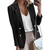 KIRUNDO Blazers for Women Business Casual 2025 Fall Long Sleeve Double Breasted Open Front Work Suit Jackets with Pockets