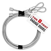 Garage Door Cables for 8 ft Door – 9 ft 7 inch Long, Heavy-Duty 304 Steel Galvanized Cables (Pack of 2) | Corrosion-Resistant