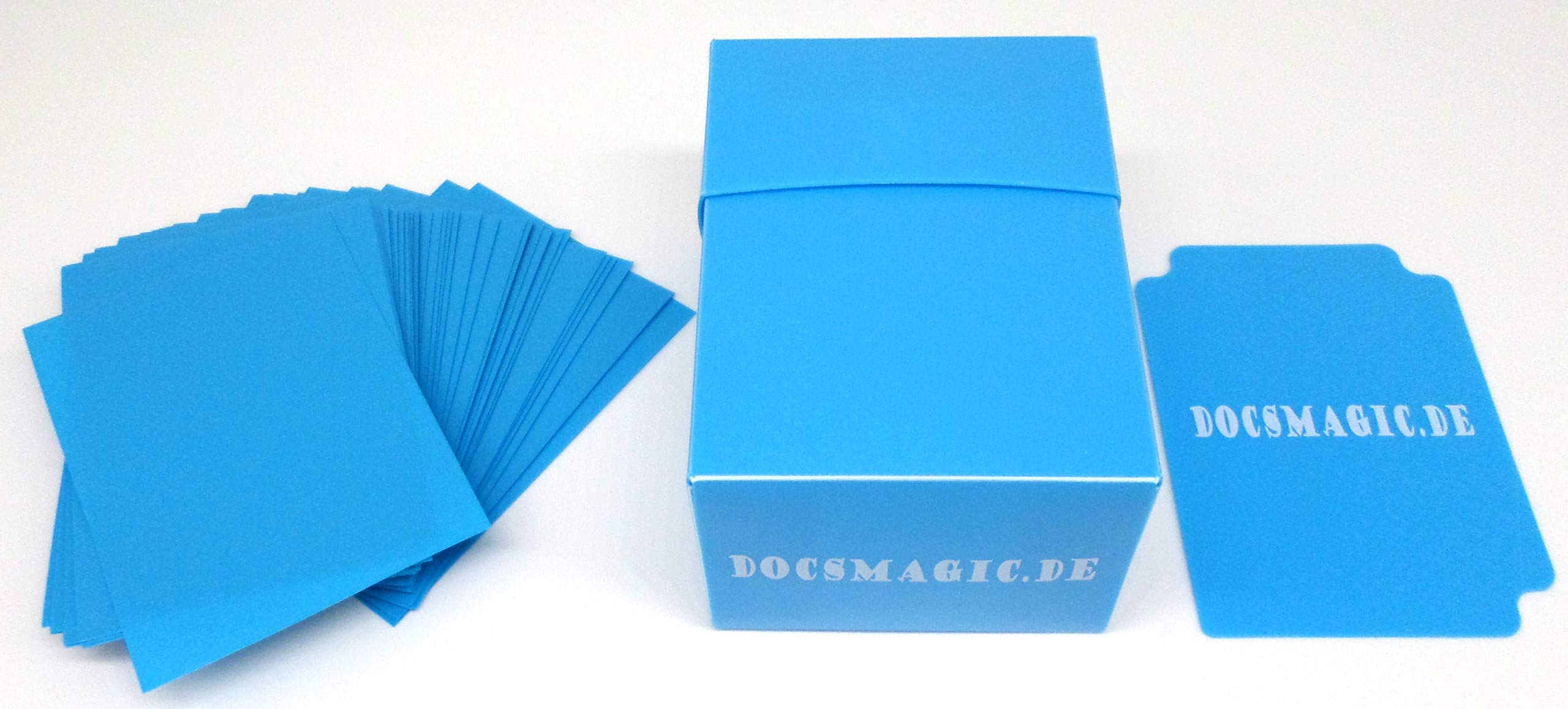 docsmagic.de Deck Box Full + 100 Double Mat Light Blue Sleeves Standard - PKM MTG