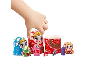 Russian Dolls,10-Piece Educational Toys | Kids Stacking Doll Nesting Toys - for Learning Education Entertainment Boys Childre