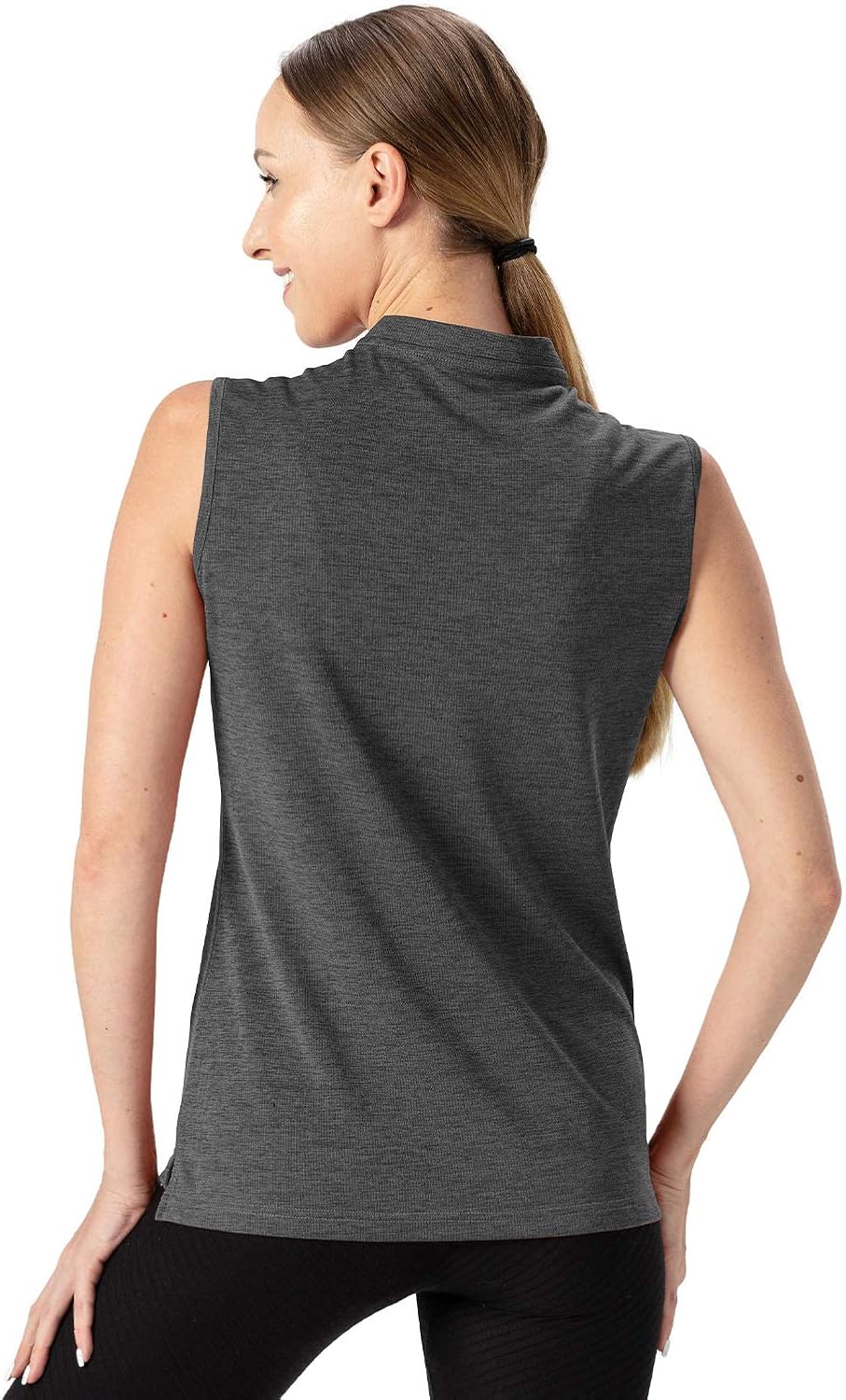 Rdruko Women's Sleeveless Golf Polo Shirts Zip Up Dry Fit Athletic Tank Tops UPF 50+: Clothing