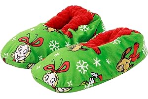 Bioworld The Grinch All-Over Character Print Youth Green Slipper Socks