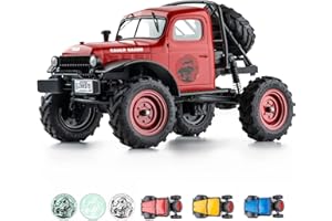 WOWRC RC Car 1/24 Remote Control Car, FCX24 Power Wagon 4WD RC Crawler Two-Speed Shift, RC Rock Crawler 8Km/h with Portal Axle Metal Gears for Boys Girls and Adults, Red
