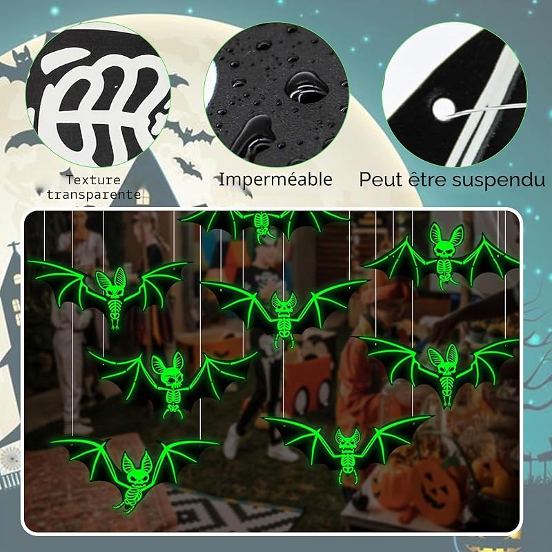 10 Pièces Decoration Halloween Chauve Souris Halloween pour Fête Déco — photo 3 sur 7