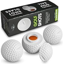 3 Pack Golf Ball Shots, Shot Glass Set of 3, 1.5-Ounce Golf Balls
