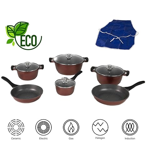 Olla Set 10 piezas de cocina Set de sartenes ollas de inducción – Sartén, 10