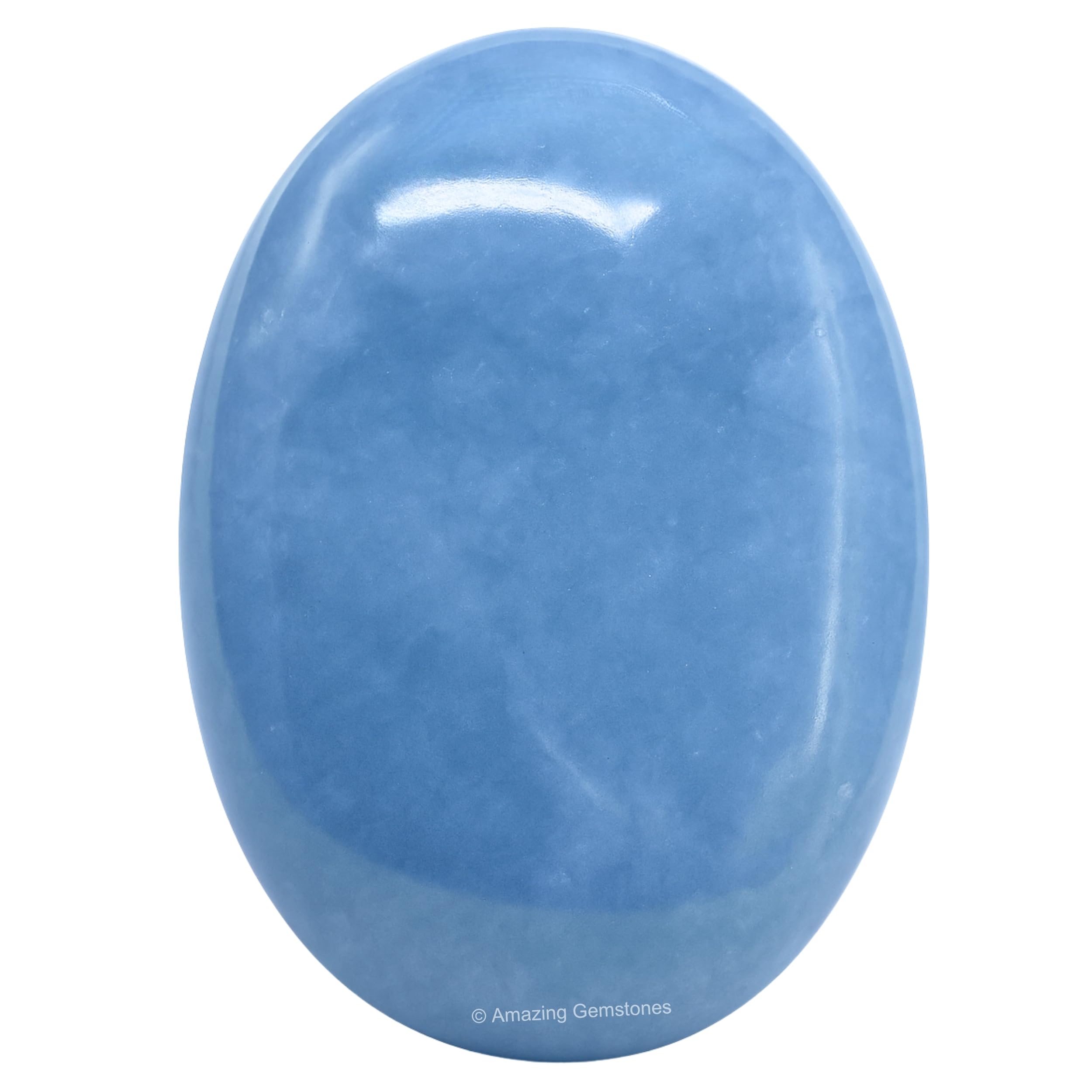 Angelite Crystal Palmstone - Natural Healing Crystals Gemstone Worry Stone