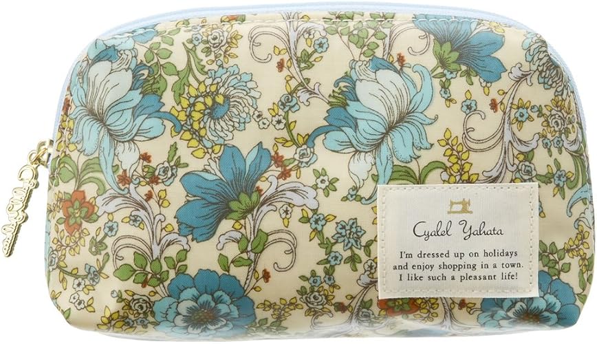 Amazon フラワーダンス モダンポーチ コスメ 化粧品入れ 小物入れ ポーチ 化粧ポーチ ブルー ポーチ