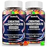 Creatine Monohydrate Gummies 5g for Women & Men - Creatine Gummies for Women Pre Workout Chewables with L-Taurine & Alpha GPC, Sugar-Free Muscle Builder, Energy Boost, Vegan Non-GMO (160 Count)