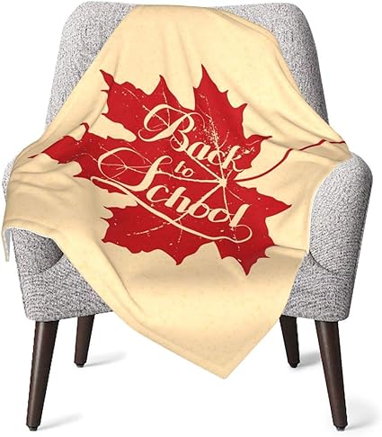 Amazon ベビー毛布 ブランケット メープルリーフと学校に戻るレトロなラベルのベクトル教育イラスト 赤ちゃん 暖かい おしゃれ かわいい 通気 スリーパー 秋 冬 着る毛布 76cmx100cm 毛布 ブランケット ベビー マタニティ 通販