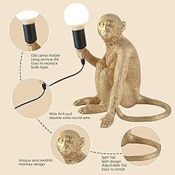CHABEI Modern Resin Sitting Monkey Table Lamp,Desk