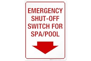SIGO SIGNS Emergency Shut Off Switch Sign, Pool Safety Sign, 10x14 Inches, Rust Free .040 Aluminum, Fade Resistant, Made in USA