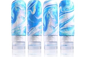 Gemice Travel Bottles for Toiletries Tsa Approved Travel Size 3oz Containers BPA Free Leak Proof Travel Tubs Refillable Liquid Travel Accessories for Cometic Shampoo and Lotion Soap (4 Pack)