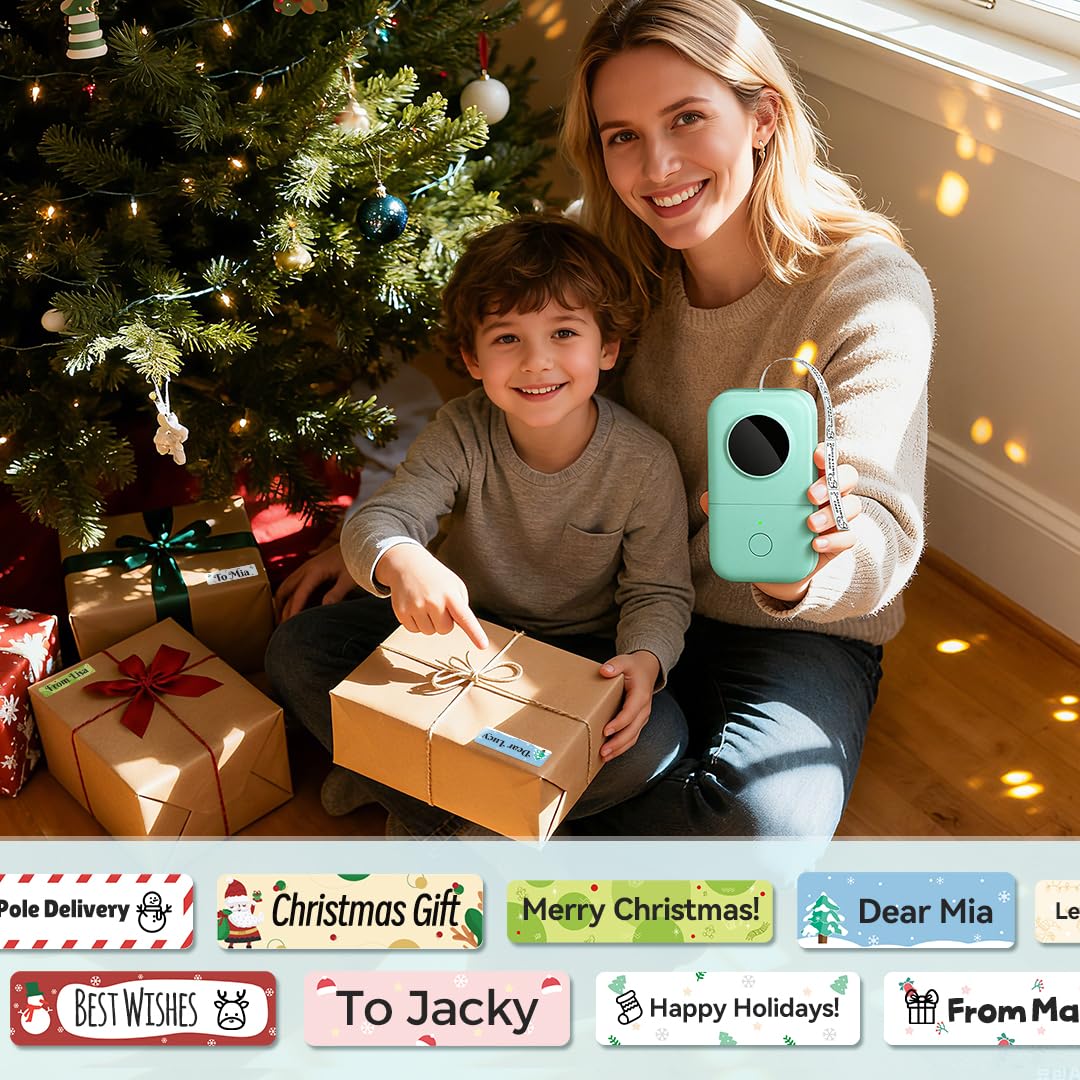 Phomemo D30 Label Maker Machine, Portable Bluetooth Mini Label Printer, Smartphone Handheld Thermal Sticker Small Labeler Multiple Templates Font Icon Inkless Custom Label for Home Kids School Items