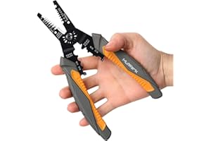 MulWark 3 in 1 Automatic Self Adjusting Wire Stripper/Cutter/Crimper, 8 Inch Multi Pliers For Electrical Wire Stripping, Cable Cutting, Crimping Tool from 8 AWG to 30 AWG