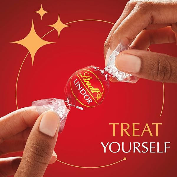 LINDT LINDOR MILK CHOCOLATE CANDY TRUFFLES, MILK CHOCOLATE WITH MELTING TRUFFLE CENTER, 15.2 OZ. BAG
