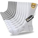 JOYNÉE 12 Pairs Mens Athletic Crew Socks Cushioned for Men Sports Running-Arch Support