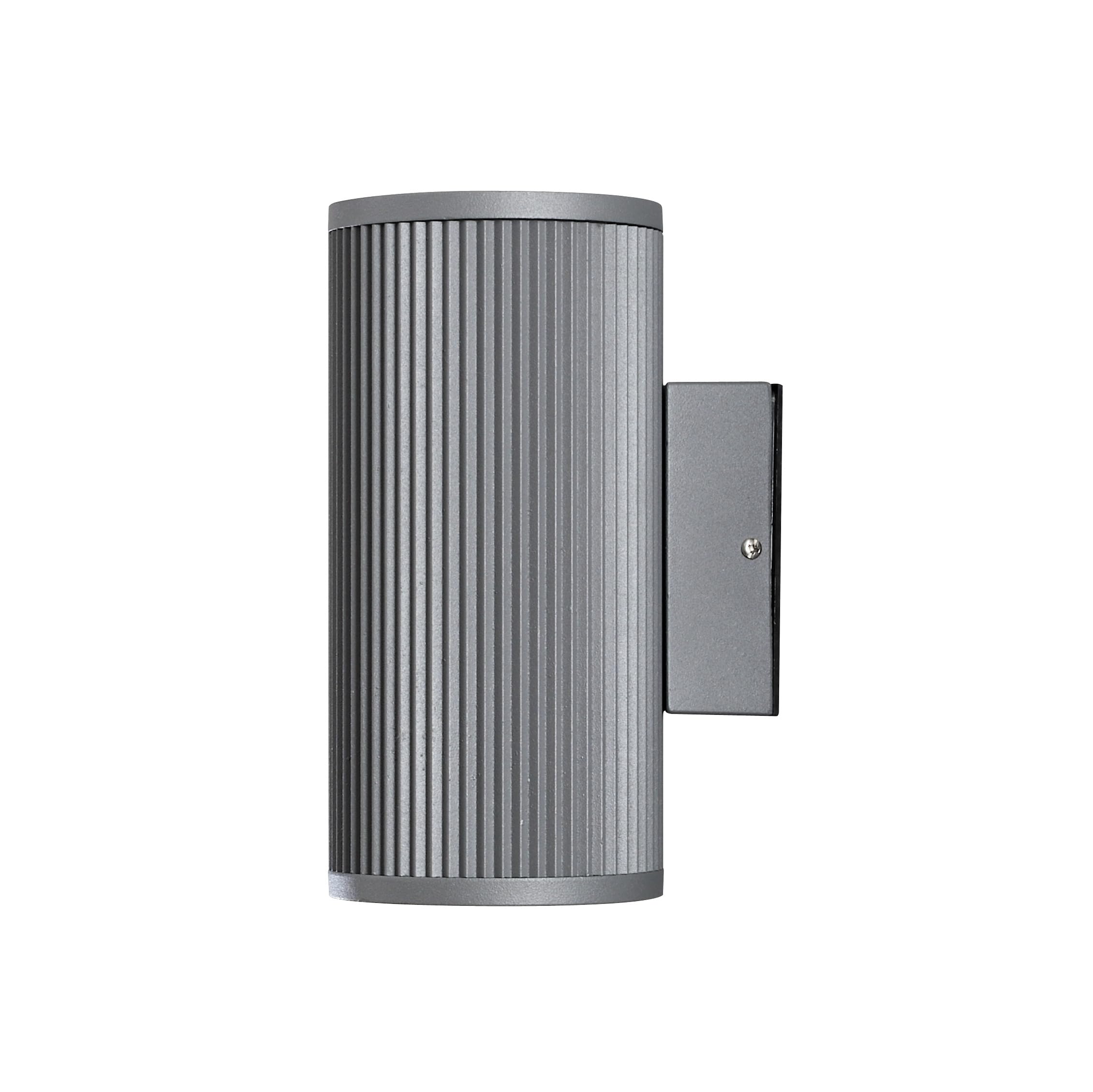 Konstsmide Outdoor Wall Light Mains Powered/Siracusa Up Down Lamp/2 x 35 W GU10 Max Wall Lamp/Clear Glass Lens/IP44/Outside Light Aluminium Grey