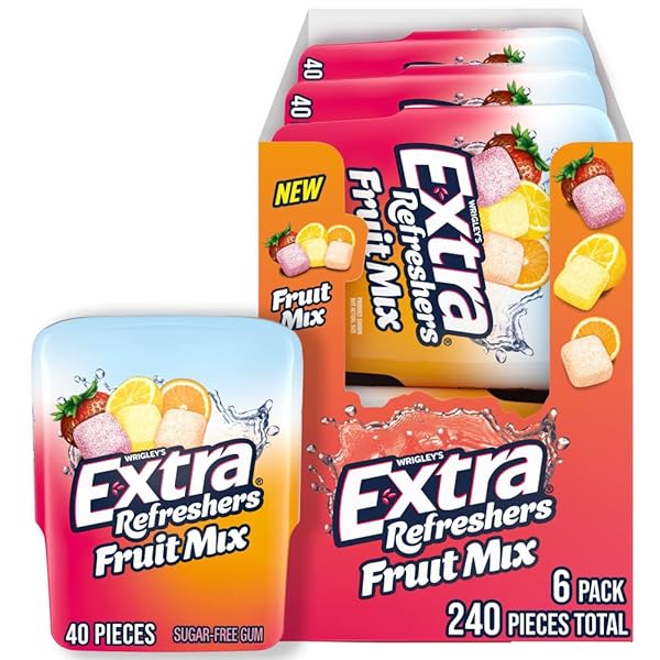 EXTRA GUM REFRESHERS FRUIT MIX SUGAR-FREE CHEWING GUM...