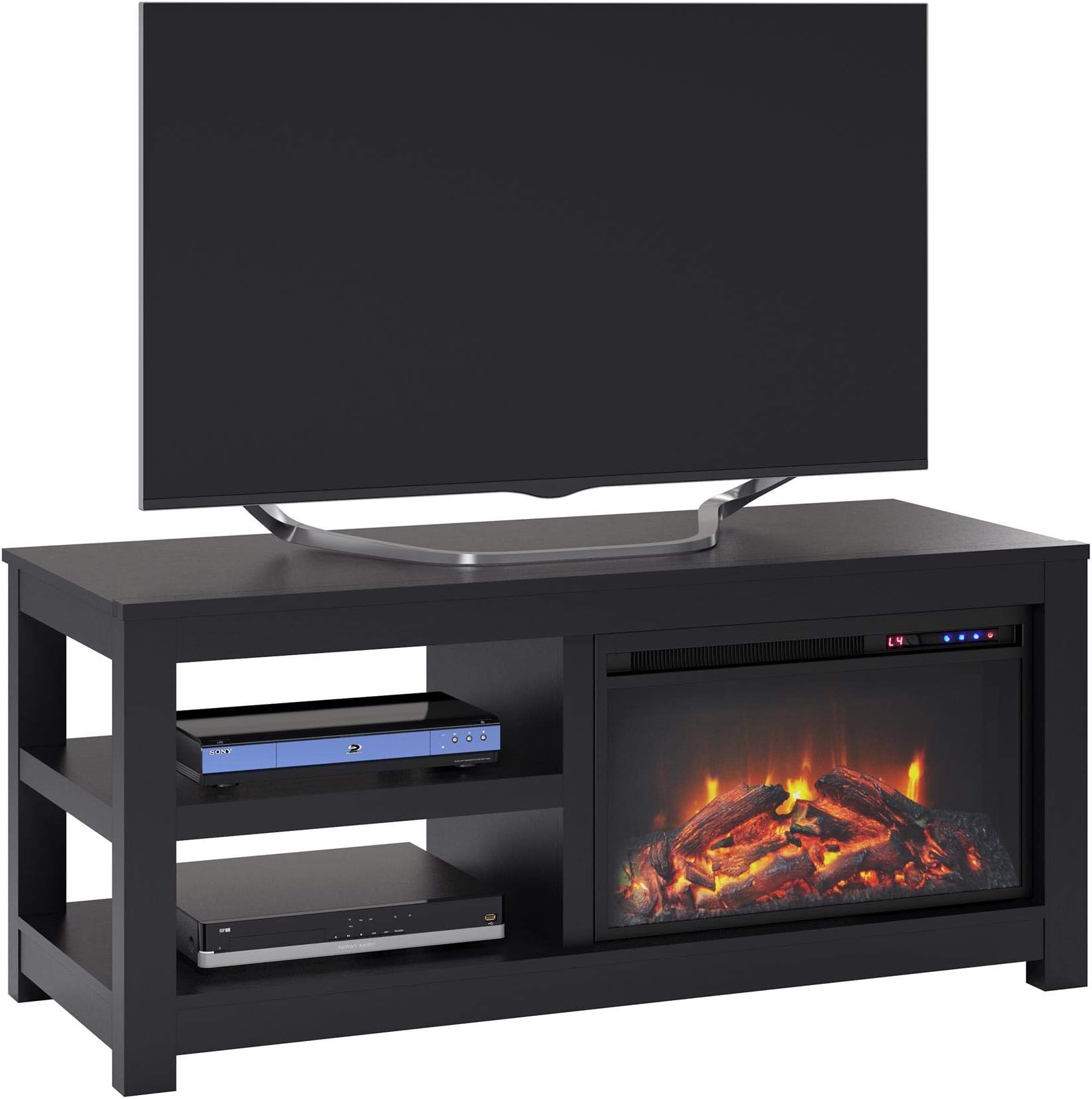 Parsons Electric Fireplace TV Stand for TVs up to 55", Black