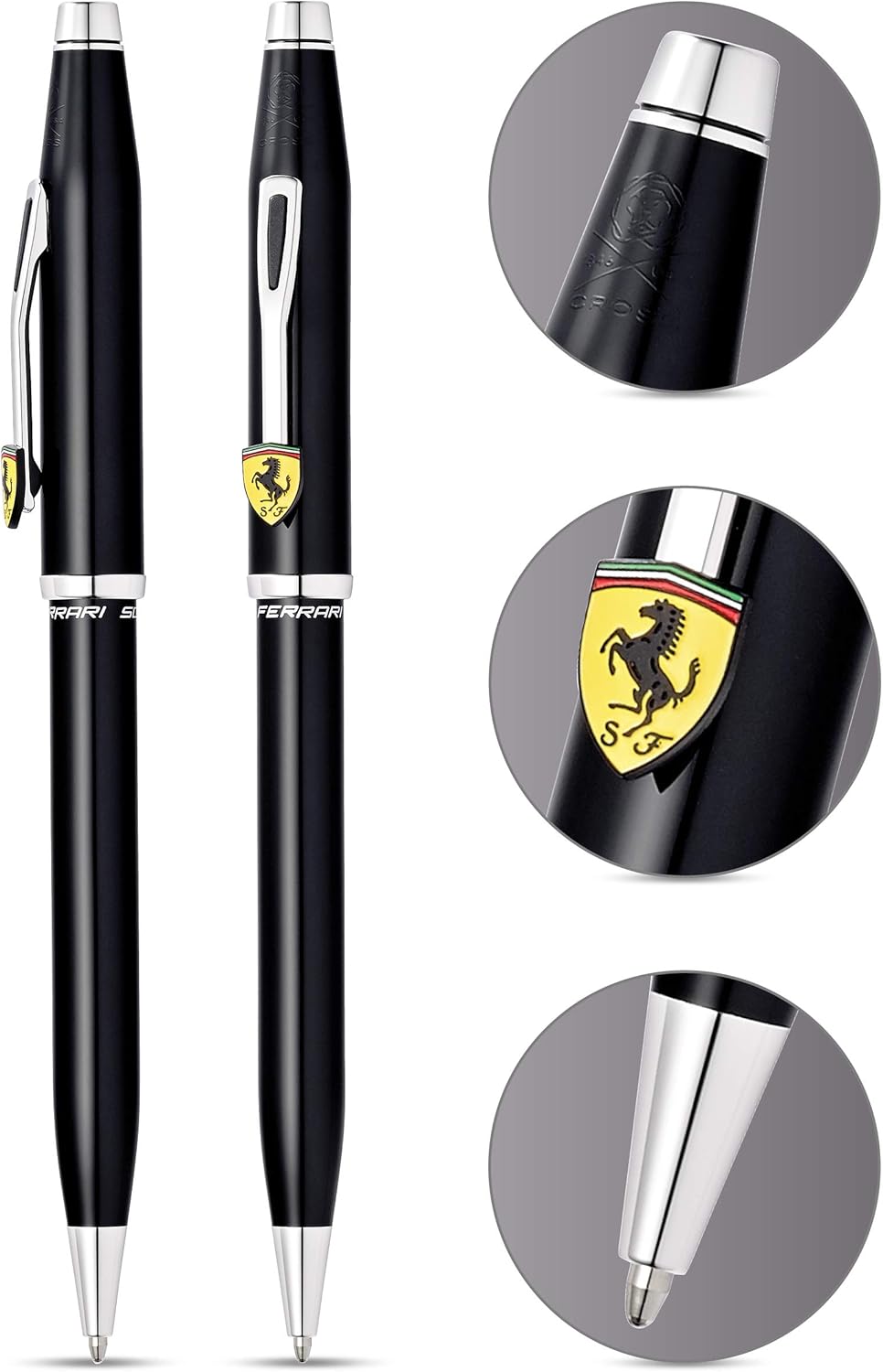 Cross Century II Ferrari collection Glossy Black lacquer / Rhodium Ballpen Item # FR0082WG-119 - Image 2