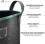 VOUNOT Pack of 5 6 Gallon Plant Grow Bags with Handles Non-woven Fabric view 3