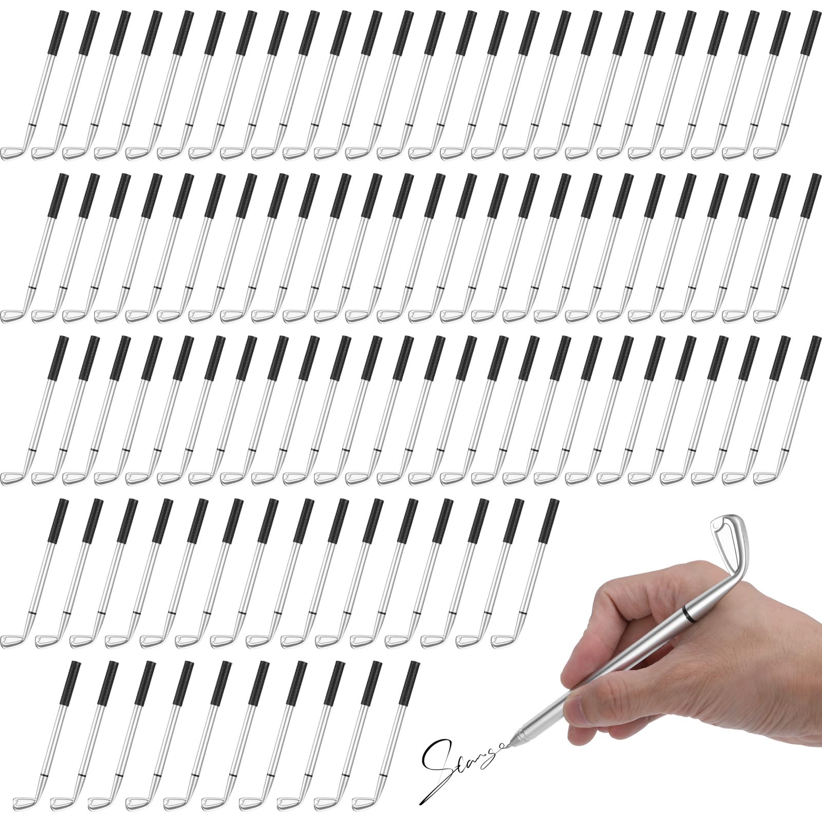 Photo 1 of 100 Pcs Mini Golf Club Ballpoint Pens 1.0 mm Bulk, Decorative Mini Golf Ballpoint Clubs Pen Ball Ergonomic Pen for Students School Office Souvenirs Funny Sports Golfing Club Props Party Favors Decor